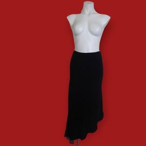 Long Black Asymmetrical Skirt